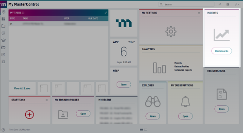 Insights tile in My MasterControl.